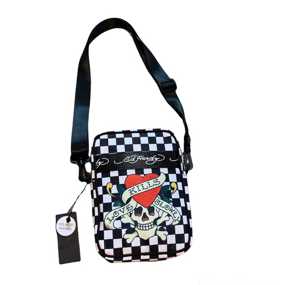 Ed Hardy Handbags - Ed Hardy Checkered Crossbody Bag